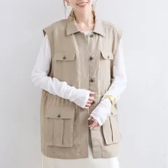 SLOBE IENA (スローブイエナ) ■■ ①② 25010912402010 リネン混サファリベスト レディース ベージュ FREE