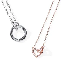 felicitations ペアネックレス カップル プレゼント ステンレス ジュエリー メンズ レディース BR-J069 ハート MSW＆LPW( MSW＆LPW)