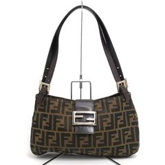 フェンディ FENDI ハンドバッグ ズッカ ブラウン キャンバス×レザー