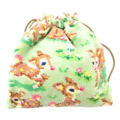 ラブラリーバイフェイラー LOVERARY BY FEILER ツンツンバンビーノ 巾着 巾着袋 ポーチ シュニール織 花柄 ペールグリーン /GV