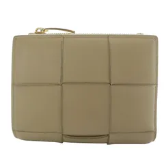 ボッテガヴェネタ BOTTEGA VENETA マキシイントレチャート スモールカセット 財布 二つ折り レザー ベージュ /YO23 ■OH
