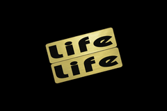 EE-912-1 Life 金黒 アクリル2層 ステッカー ホンダ ライフ JB1 JB2 JB3 JB4 JB5 JC1 JC2 360 SA ダンク 前期 後期 モデリスタ 2枚1セット