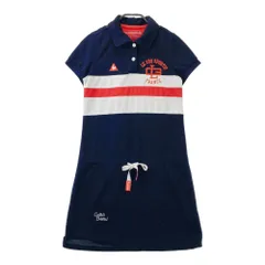 サイズ：M LECOQ GOLF ルコックゴルフ  半袖ポロ ワンピース 切替ボーダー柄 ネイビー系 [240101278570] ゴルフウェア レディース ストスト