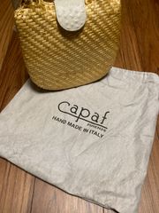 新品未使用　　capaf かごバッグ　ナチュラルカラー／ホワイト　カパフ ハンドバッグ
