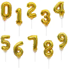 【★人気商品★】Paready ケーキトッパー 数字 誕生日 ケーキ飾り 10点セット カップケーキ ピック お祝い 記念日 ケーキデコレーション バースデーケーキ 飾り 装飾 番号0-9 ゴールド