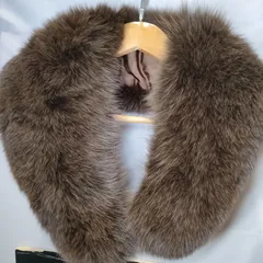 15【美品】SAGA FOX サガフォックス ショール マフラー 襟巻き ブラウン グレー シルバー 毛皮 成人式 着物 和服 リアル ファー コスプレ 初詣 年末年始