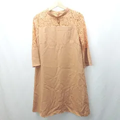 ◇ ⊂ Dorry Doll ドリードール レース 長袖 膝丈 ワンピース サイズ38 オレンジ系 レディース E  【1503310009286】