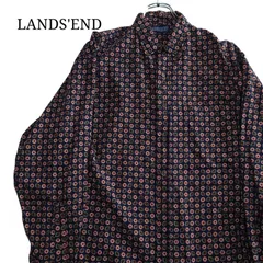 【90s】LANDS'END ランズエンド 総柄シャツ アメリカ古着 レトロ