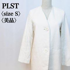 PLST】リネン混 ノーカラージャケット 白 M 春夏 羽織り 薄手 - メルカリ