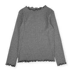 green label relaxing ユナイテッドアローズ フリル ボーダー 長袖 リブ カットソー Tシャツ /黒×白/レディース