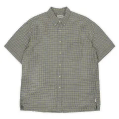 ジェイクルー J.CREW 00s 2000年代 シアサッカー ボタンダウンシャツ 半袖 ボックス 旧タグ オールドギャップ OLD GAP USA ヴィンテージ アメリカ 古着 メンズ シャツ オリーブ系 チェック柄 L【中古】
