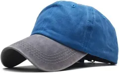 Capprecier キャップ 帽子 無地 メンズ レディース バイカラー 調節可能 春 夏 秋 冬 オールシーズン UVカット 日除け 紫外線対策 カジュアル おしゃれ ファッション 男女兼用 コットン(グレー/ブルー,  60.0 cm)