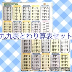 かけ算　割り算表セット　算数教材　家庭学習