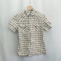 ◇ ⊂ CONVERSE コンバース チェック柄 半袖 シャツ サイズS グレージュ メンズ E  【1412090022883】