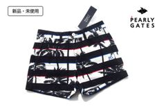 [Limited-time sale until the end of April] Brand new Pearly Gates palm tree x stripe pattern pile shorts 055-1232608 Women's golf wear 1