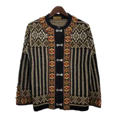 90年代 ノルウェー製 nordstrikk ノードストリック チロリアンニットセーター 総柄 ブラック(メンズ M相当)中古 古着 U3133