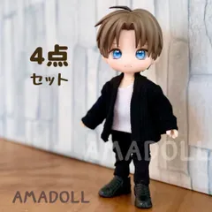 ねんどろいどどーる OK オビツ11 服 かっこいい 男の子 モノトーン コーデ  カーディガン パンツ タンクトップ 靴 4点 セット 1/12 ドール サイズ  ピコドー9 ボディ 素体 着せ替え 衣装 安い 通販 互換 白 白色 黒色 ブラック 黒 P4