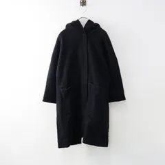 エヴァムエヴァ evam eva ナッピングウールフードコート 1/■ダークネイビー アウター フーディー ロング【2400014290851】のサムネイル