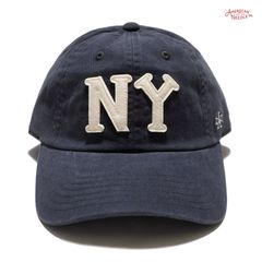 AMERICAN NEEDLE ARCHIVE NEW YORK BLACK YANKEES STRAPBACK CAP【NAVY】(アメリカンニードル キャップ 帽子 ストラップバック ベイスボールキャップ ニューヨーク NY ロゴ)