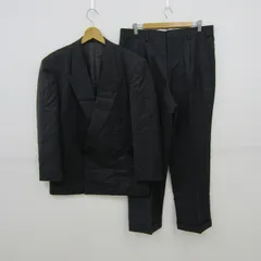 レスリーグラント スーツ セットアップ ウール100% 上下セット 日本製 メンズ AB-6サイズ チャコール系 Lesliegraut 【中古】