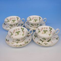 ウェッジウッド（WEDGWOOD）　ワイルドストロベリー　ティーカップ＆ソーサー４客　ブランド西洋食器【mxm69】