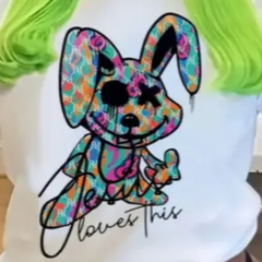 Tシャツ　セミシアー　ラビット　トップス　カジュアル