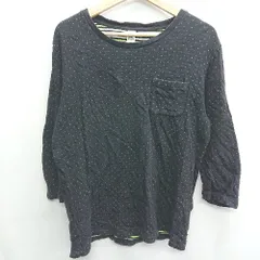 ◇ ⊇ Design Tshirts Store graniph 綿 ドット柄 長袖 Tシャツ サイズM ブラック系 レディース E  【1409240019718】
