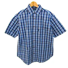 ポールスミスジーンズ 半袖シャツ トップス チェック柄 ボタンダウン メンズ Mサイズ 青×紺 Paul Smith JEANS 【中古】
