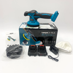Lampat ポリッシャー 車 電動ポリッシャー コードレス 充電式 ダブルアクション 8段階変速 150mm裏板 2500-6000RPM 強力モーター 過熱防止機能 バッテリー残量表示