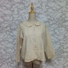 サマンサモスモス　SAMANSAモスモス　レディース　長袖シャツ　ブラウス　【F】 ベージュ　クリーム色　刺繍　レース