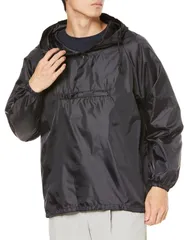 【数量限定】ブラック 汚れよけポリエステルヤッケ 軽作業 LL 撥水ヤッケ 防風 [カジメイク]