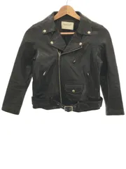 beautiful people ビューティフルピープル ヴィンテージ加工 ラムダブルレザーライダースジャケット ブラック 140 1635402411