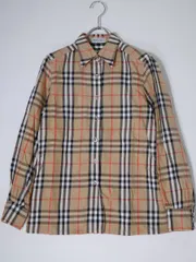 Burberry'sバーバリーズ Vintage シャドービッグホースマークロゴ ノバチェック長袖コットンシャツ【M】【LSHA76315】