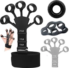 fogman 互換品 フィンガートレーナー ハンドトレーナー 指トレーニング 握力強化 リハビリ 楽器演奏(テンショナー付き)