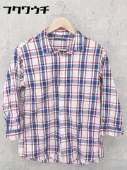 ◇ URBAN RESEARCH DOORS アーバンリサーチ ドアーズ 長袖 チェック シャツ 38サイズ ホワイト ネイビー レッド メンズ 【中古】 【1002798888852】