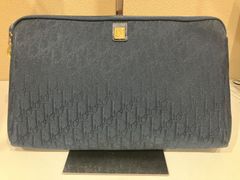 鑑定済 Christian Dior EXCLUSIF ヴィンテージ トロッター クラッチバッグ セカンドバッグ ポーチ ネイビー クリスチャンディオール