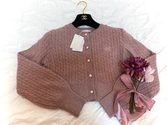 新品タグ付きウィルセレクションロゴ入り刺繍ニットカーディガン