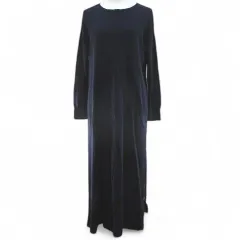 ブルーレーベルクレストブリッジ BLUE LABEL CRESTBRIDGE 長袖 ニット ワンピース ロング丈 38 紺系 ネイビー チェック 切替 リブ