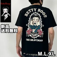 【BETTY BOOP/ベティブープ 天竺半袖 Tシャツ マリア ローズ】BRAVE-MAN ブレイブマン ベティちゃん コラボTシャツ Tシャツ ブラック  BLACK short sleeve 刺繍 BBB-2437 新品 新作 正規品 送料無料