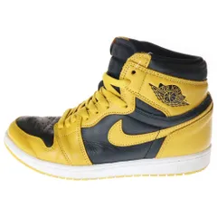 NIKE (ナイキ) AIR JORDAN1 RETRO HIGH OG POLLEN 555088-701 エアジョーダン 1 レトロ パラン ハイカットスニーカー ブラック/イエロー US9.5/27.5cm