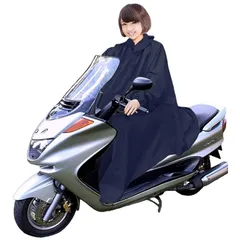 [ヴェロ クオーレ] 男女兼用 バイク 自転車 スクーター 用 レインコート ポンチョ 防水 フリーサイズ 雨具 雨合羽 カッパ 屋外作業 アウトドア (00.ネイビー)