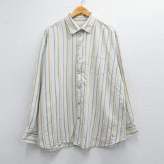 XL/古着 トミーバハマ 長袖 シャツ メンズ 大きいサイズ シルク 薄ベージュ他 カーキ ストライプ 25apr28 中古 トップス