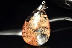 【１点物】シルバー925◇庭園風景 ガーデンクォーツ　30x22mm　ドロップ ペンダントトップ パワーストーン 天然石 _PC6553