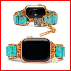 【人気商品】CAPE DIABLO Apple Watchバンド ネイティブターコイズ （アップルウォッチ） 38-49mm (Series 9-1SE Ultra2 / 1) 交換ベルト Sサイズ [ 天然石×ハンドメイド ブルー トルコ ストーン ブレ