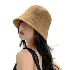 [G-tiamo] [ジーティアモ] バケット ハット 帽子 UVカット レディース フリーサイズ シンプル 紫外線 日焼け対策 おしゃれ かわいい 韓国 ぼうし はっと バケットハット 小顔 黒 折り畳み キャップ きゃ [キャメル] [Free Size]