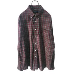 NAUTICA ノーティカ 長袖ボタンダウンシャツ メンズ XLサイズ WRINKLE RESISTANT 赤緑 チェック柄
