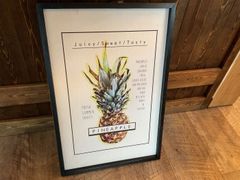 木製看板 アートパネル フレーム 60 40x60 PINEAPPLE ポスター グッズ ウッドボード インテリア 夏 西海岸風 ビーチ パイナップル ハワイアン パイン フレーム付 壁掛け オブジェ アメリカン雑貨 絵画 おしゃれ 店舗 カフェ