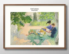 カール・ラーション、スンドボーンの慈善箱、希少画集画、新品額装付