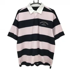 ジャックバニー 半袖ポロシャツ ライトピンク×ネイビー 太ボーダー ロゴ刺しゅう メンズ 5(L) ゴルフウェア 2023年モデル Jack Bunny