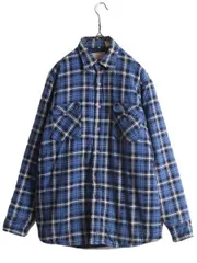 【お得なクーポン配布中!】 80s チェック 中綿 キルティング ライナー付き フランネル シャツ メンズ M 古着 80年代 ヴィンテージ ネルシャツ ポケット付き ジャケット